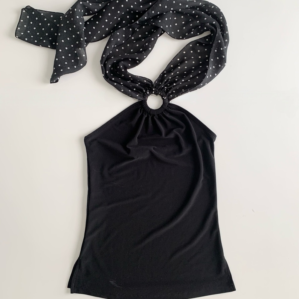 Vintage dynamite polka dot halter top